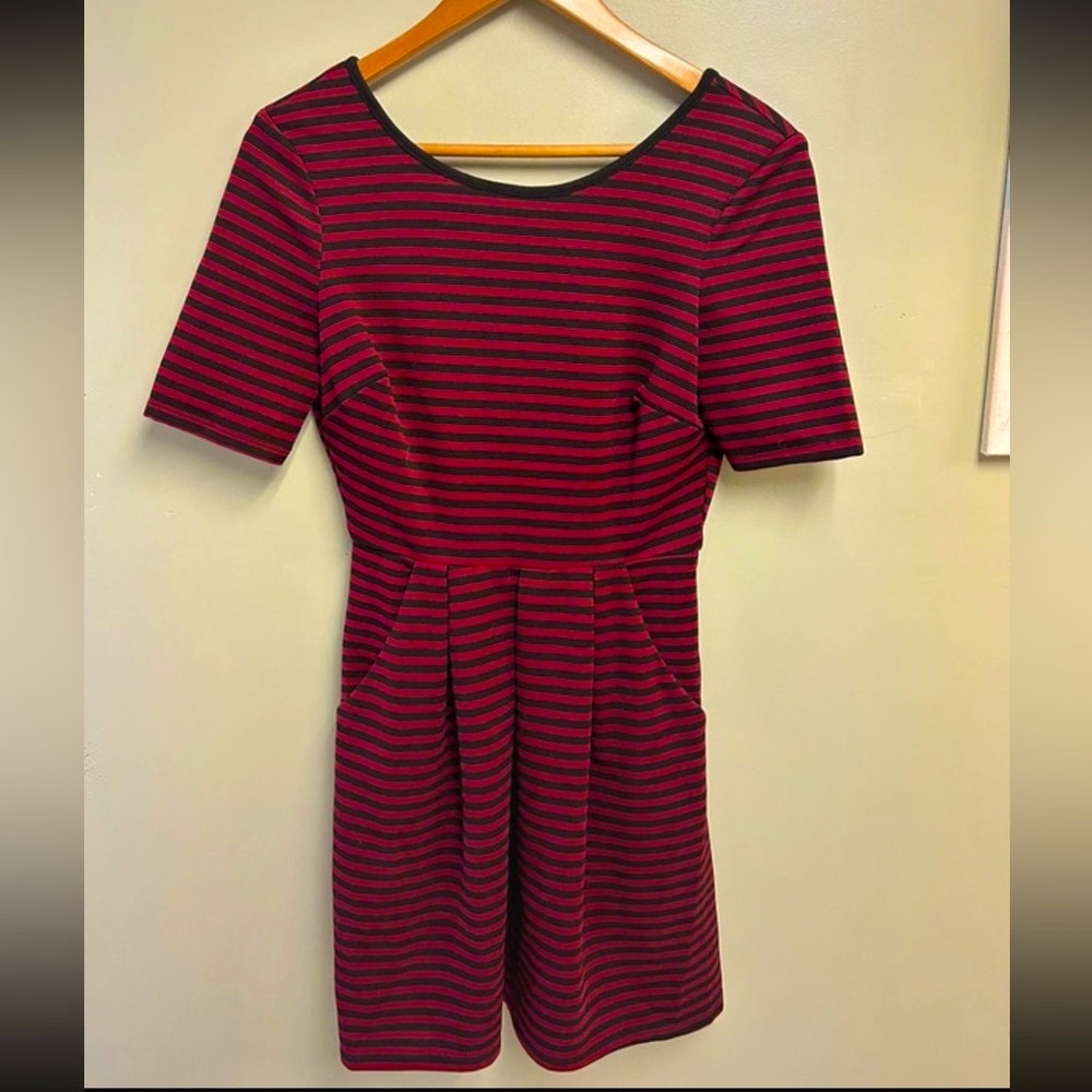Speechless Red and Black Striped Dress